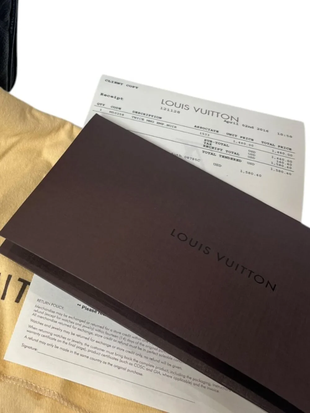 $1440 Louis Vuitton Black Embossed Empreinte Twice Leather Crossbody Bag - Picture 12 of 12
